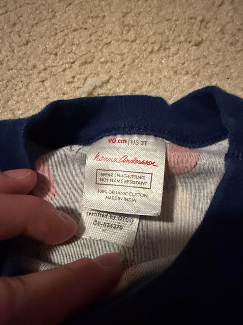 Hanna Andersson Kids Navy Ornament Print Pajama Set - Picture 2 of 4